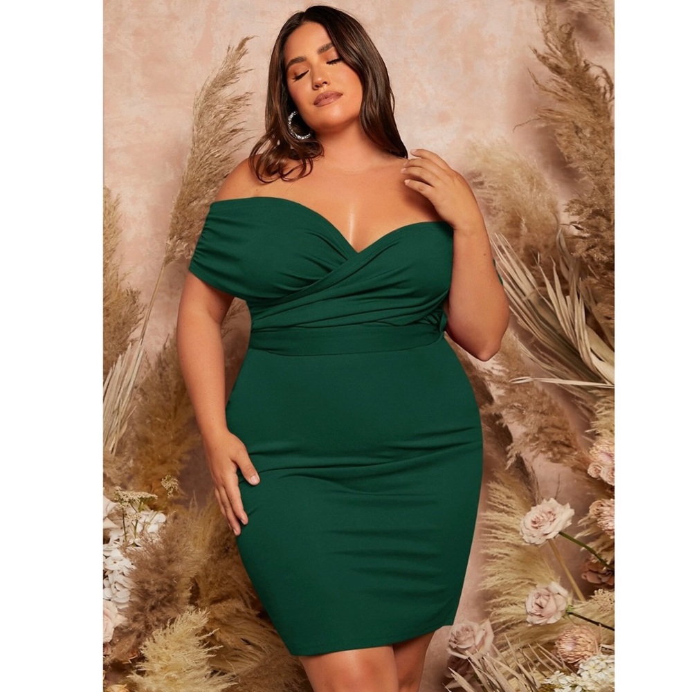 Off the Shoulder Wrapped Sweetheart Bodycon Dress